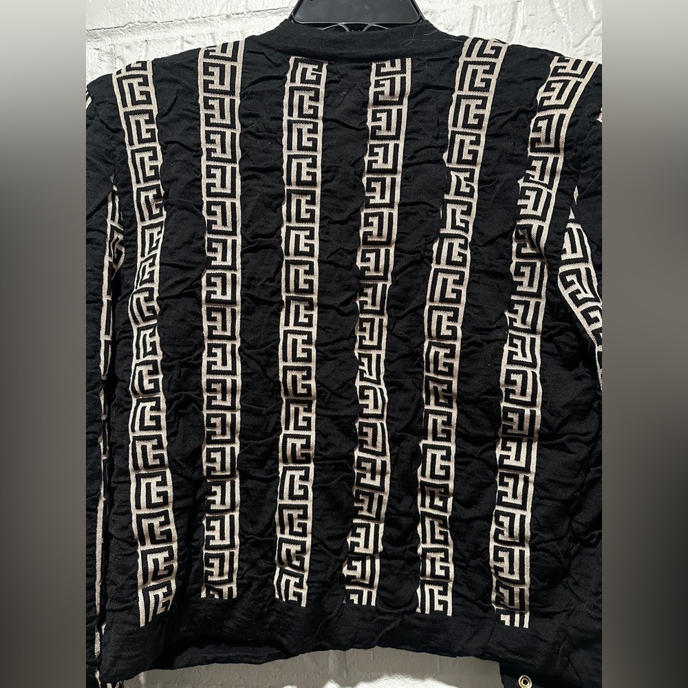 Balmain Monogram Pattern Wool Blend Button Cardigan Size 40 - Picture 7 of 16